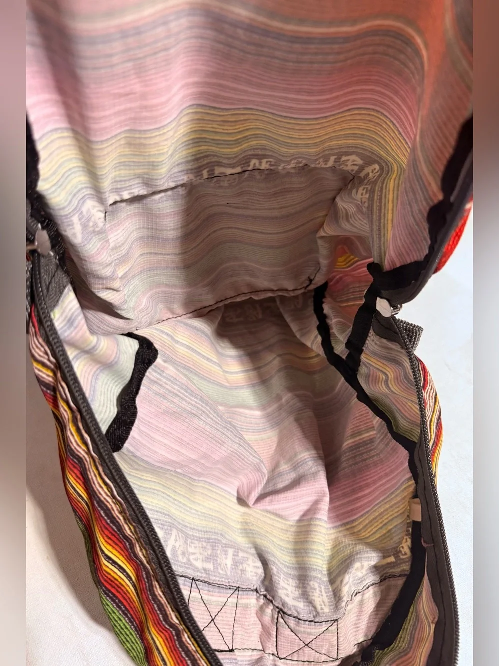 Love Vibrant Multicolor Striped Backpack